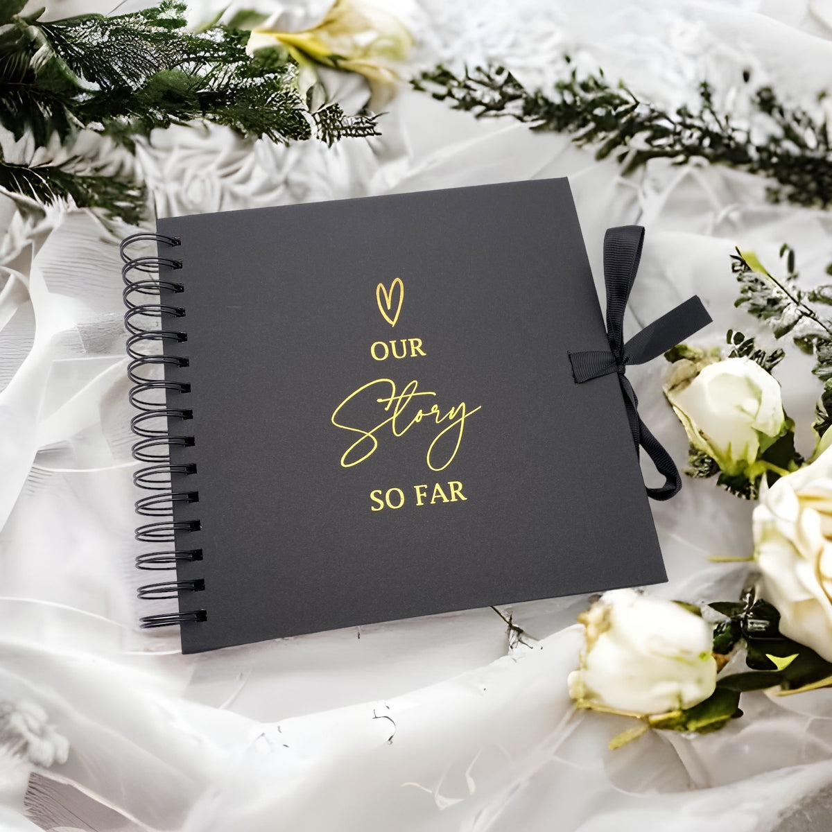 Get the best Our Story So Far Love Themed Black Scrapbook Guest Book Photo  Album Gold Script ukgiftstoreonline available at Unbeatable Prices
